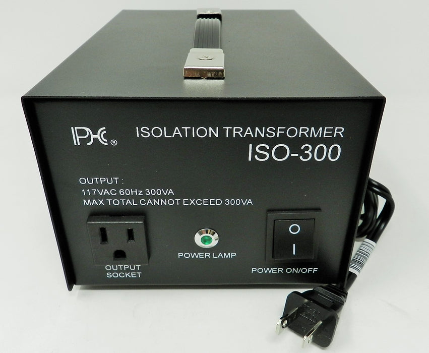 Isolation Transformer, 120VAC Input Voltage; 117 to 124VAC Output Voltage @ 300 watts max; Part # ISO-300 - AC-DC PowerShack