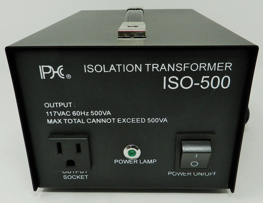Isolation Transformer, 120VAC Input Voltage; 117 to 124VAC Output Voltage @ 500 watts max; Part # ISO-500 - AC-DC PowerShack