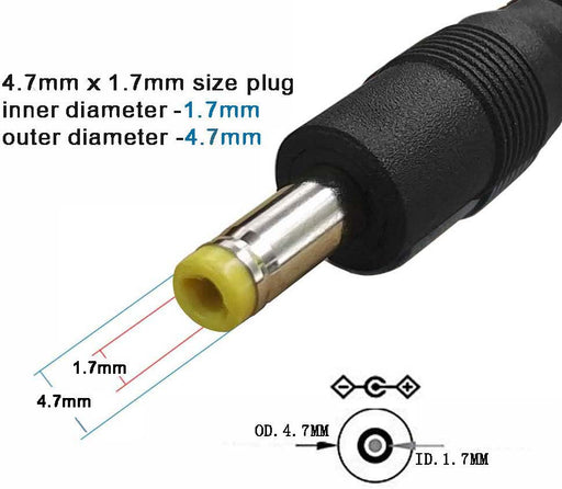 AC-DC Switching Regulated Power Supply 6.5VDC @ 500mA; 1.7 x 4.7mm (+) positive center polarity - AC-DC PowerShack