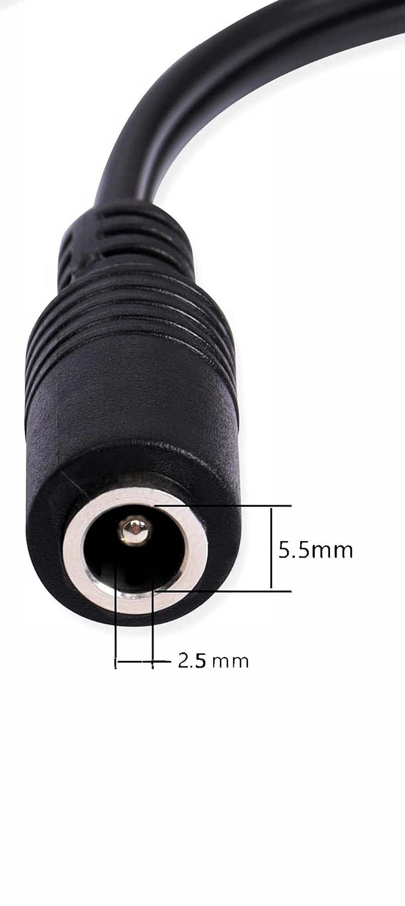 DC Barrel Plug to Alligator Clips Adapter, 2.5x5.5mm female connector for RC and electronic projects, by PHC Enterprise.