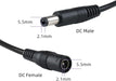 3ft 2.1mm x 5.5mm DC Power Extension Cable, 20 AWG BLACK - AC-DC PowerShack