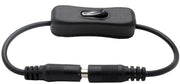 DC Inline Rocker On/Off Switch (18AWG) Cable DC Jack 2.1 x 5.5mm; Male to Female DC Power Connector - AC-DC PowerShack