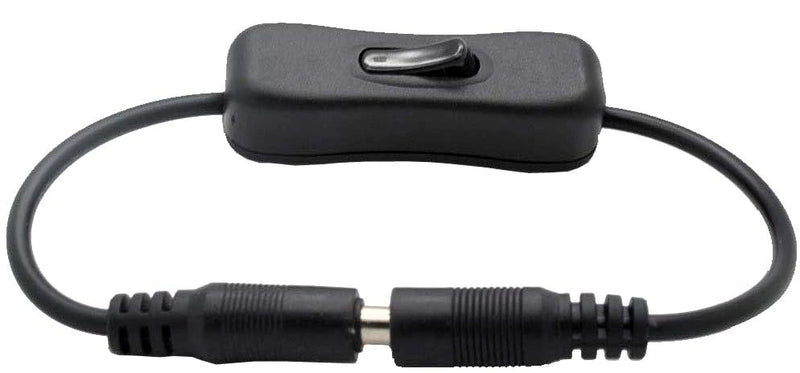 DC Inline Rocker On/Off Switch (18AWG) Cable DC Jack 2.1 x 5.5mm; Male to Female DC Power Connector - AC-DC PowerShack