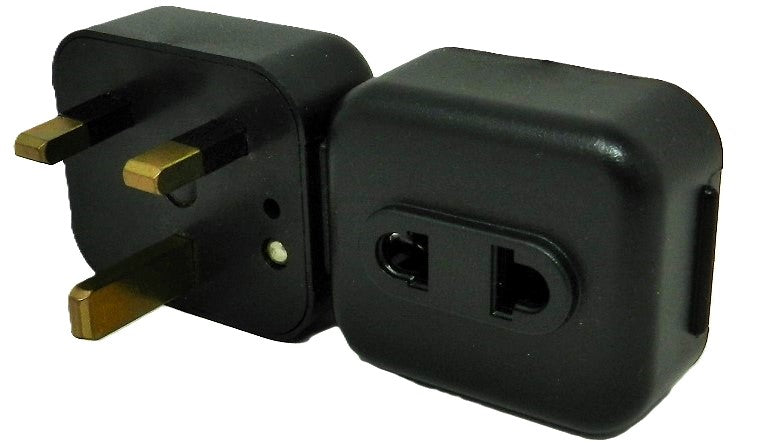 Plug Adapter Power Converter (2pcs), Travel from USA to U.K. Plug; Part# CP-3 - AC-DC PowerShack