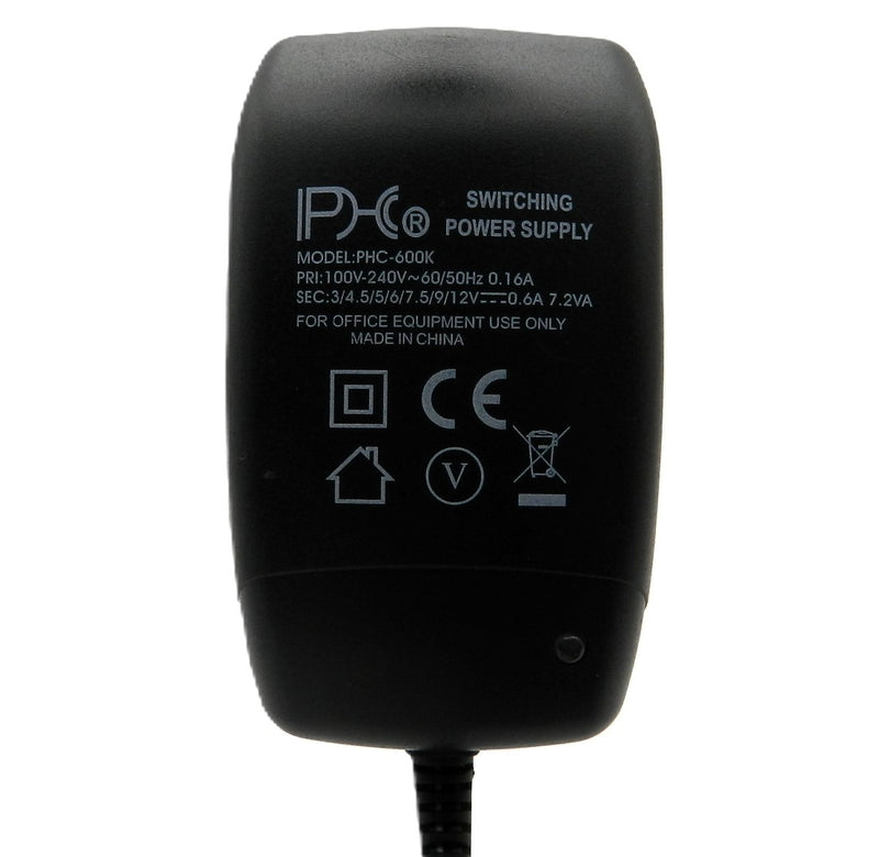 DC Universal Power Adapter Multi Voltage Output: 3.0V DC-12V DC @ 600 mA; 7-plugs - AC-DC PowerShack