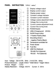 0~60VDC @ 0~5A Dual Adjustable Regulated Switching Power Supply - AC-DC PowerShack
