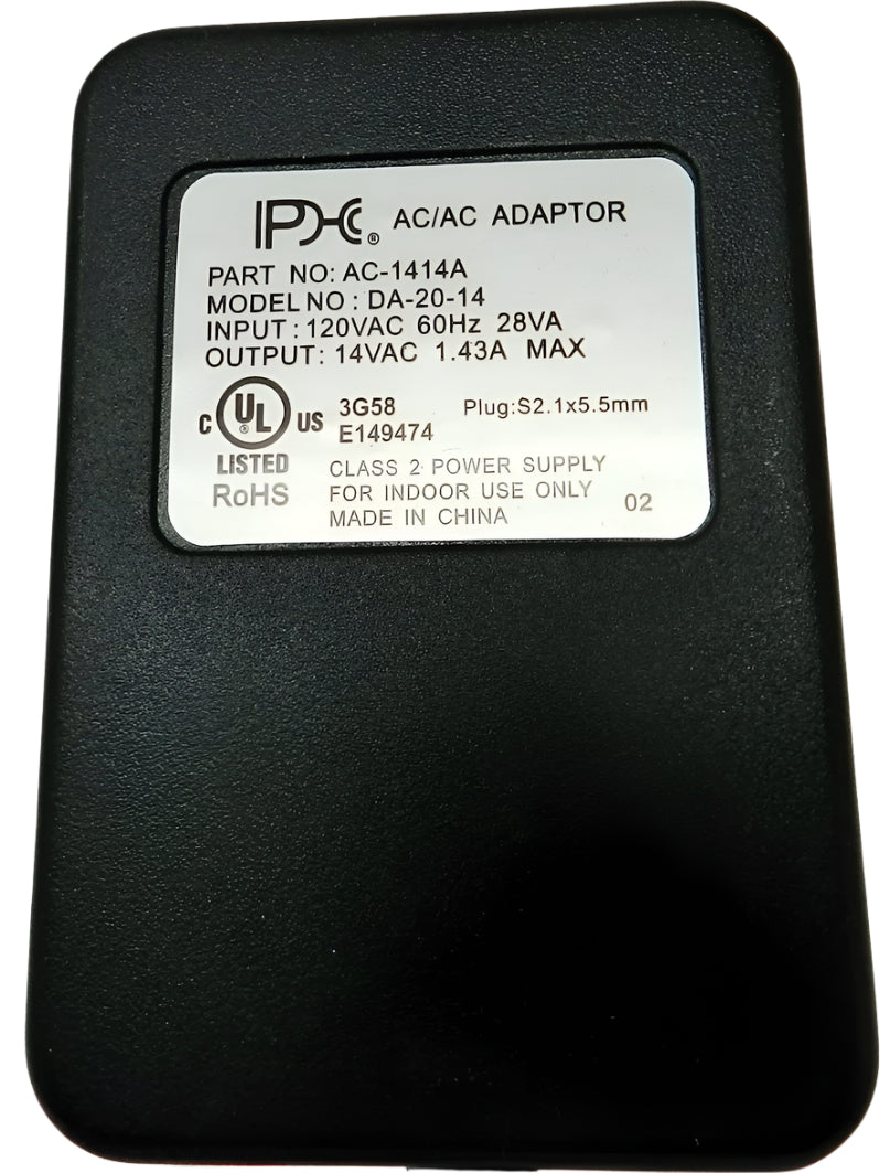 AC-AC Power Supply 14V AC @ 1420mA; 2.1 x 5.5mm — AC-DC PowerShack
