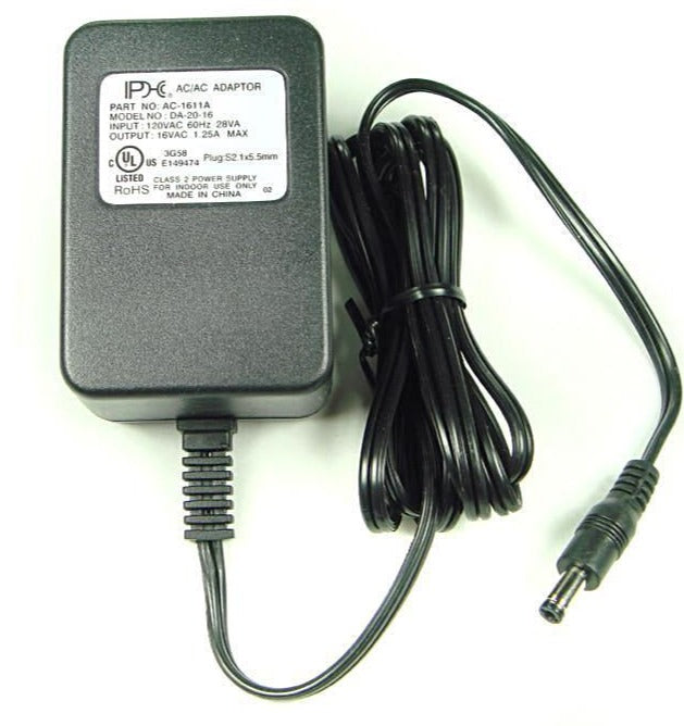 AC-AC Power Supply 16VAC @ 1250mA; 2.1 x 5.5mm; Part # AC-1611A - AC-DC PowerShack