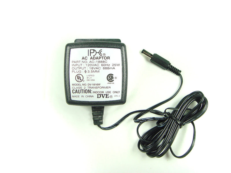 AC-AC Power Supply 18VAC @ 888mA; 2.1 x 5.5mm; Part # AC-1888C-2 - AC-DC PowerShack