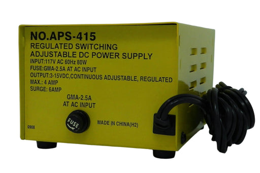 Adjustable 3~15VDC @ 4A DC Regulated Switching Power Supply (YELLOW); Part # APS-415Y - AC-DC PowerShack