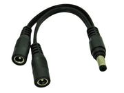 DC Power 1 Male Plug To 2 Female Jack Cable Splitter @ 2.1 x 5.5mm - AC-DC PowerShack