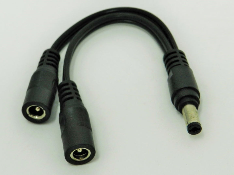 DC Power 1 Male Plug To 2 Female Jack Cable Splitter @ 2.1 x 5.5mm - AC-DC PowerShack