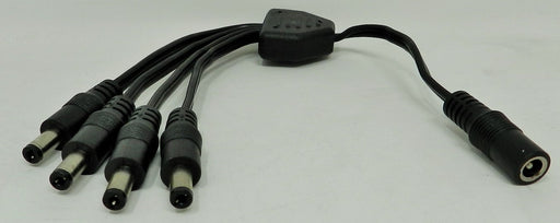 DC Female Jack to Male 4 x Plug @ 2.1 x 5.5mm - AC-DC PowerShack