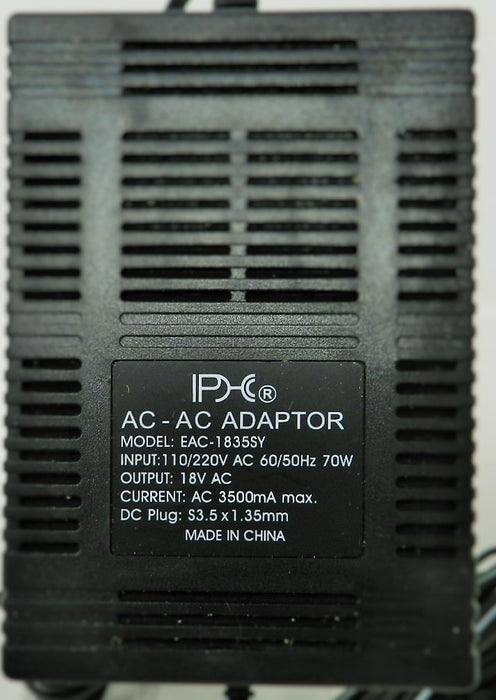 AC-AC Power Supply 18V AC @ 3500mA; DC plug 1.35 x 3.5mm - AC-DC PowerShack