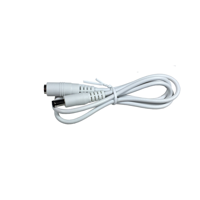 HDCQ3W 3ft 2.1mm x 5.5mm DC Plug Extension Cable, 20 AWG, WHITE - AC-DC PowerShack