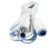 HDCQ6W 6ft 2.1mm x 5.5mm DC Plug Extension Cable, 20 AWG, WHITE - AC-DC PowerShack