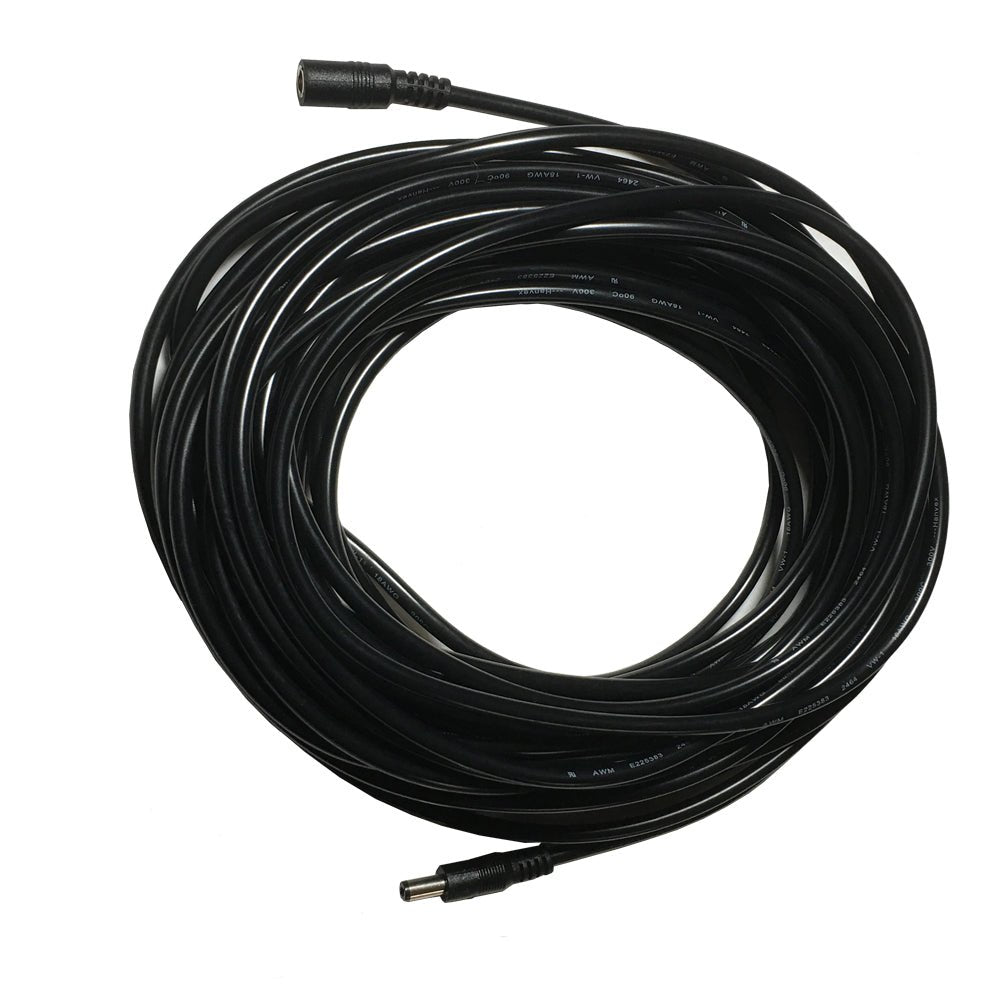 50ft 2.1mm x 5.5mm DC Power Extension Cable, 18 AWG BLACK | DC Cable 18 ...