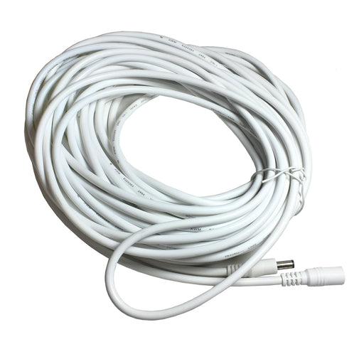 HDCX50W 50ft 2.1mm x 5.5mm DC Plug Extension Cable, 18 AWG, WHITE - AC-DC PowerShack
