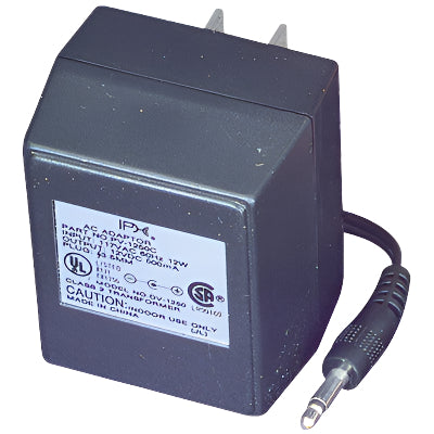 AC-DC Linear Power Supply 12VDC @ 500mA; 3.5 MALE (+) center polarity; Part # PV-1250C - AC-DC PowerShack