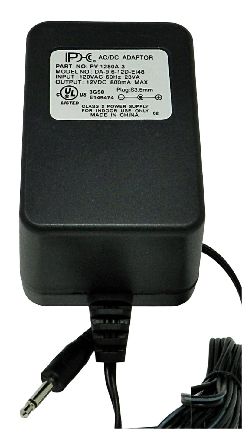 AC-DC Linear Power Supply 12VDC @ 800mA; 3.5 MALE (+) center polarity; Part # PV-1280A-3 - AC-DC PowerShack