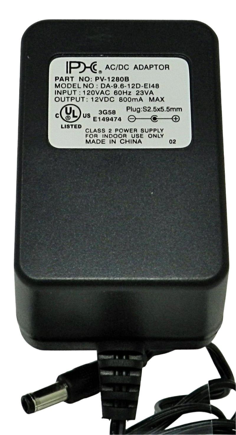AC-DC Linear Power Supply 12VDC @800mA; 2.5 x 5.5mm (+) center polarity; Part # PV-1280B - AC-DC PowerShack