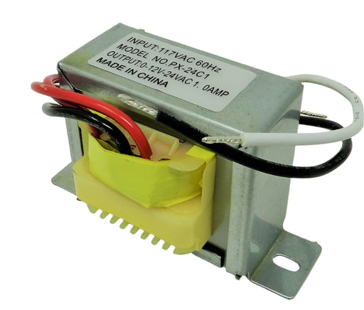 24VCT 24V, 12V Transformer 12V-0-12V CT @ 1A 110VAC to 24VAC 12VAC;  Part #: PX-24C1 - AC-DC PowerShack