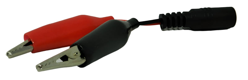 DC Barrel Plug Adapter to Alligator Clips from 2.5 x 5.5mm - AC-DC PowerShack