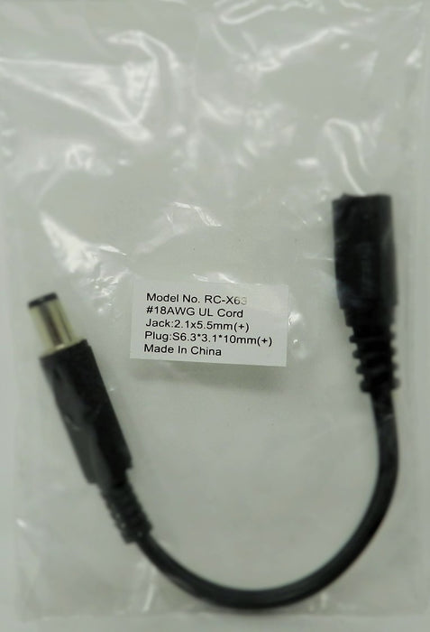 DC Barrel Plug Adapter to 6.3 x 3.0mm plug from 2.1 x 5.5mm - AC-DC PowerShack