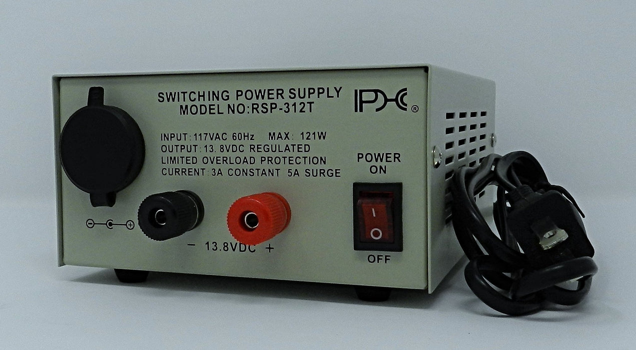 13.8VDC @ 3A DC Regulated Switching Power Supply; Part # RSP-312T - AC-DC PowerShack