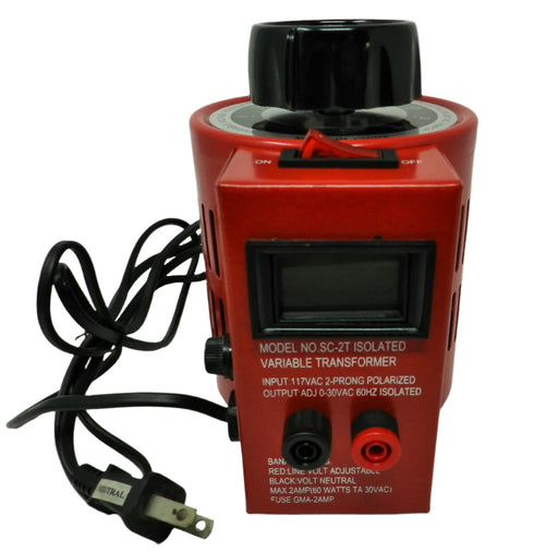 Variable Transformer 2 Amp (200 Watts); 0~40VAC Output w/ISOLATION; Part # SC-2T - AC-DC PowerShack