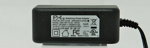 AC-DC Switching Regulated Power Supply 12VDC @ 1000mA; 2.5 x 5.5mm NEGATIVE center polarity; Part # SW-121NB - AC-DC PowerShack